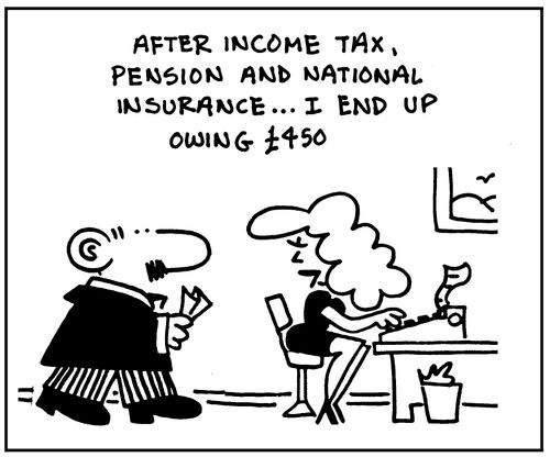 After income tax, pension and national insurance I end up owing £450.