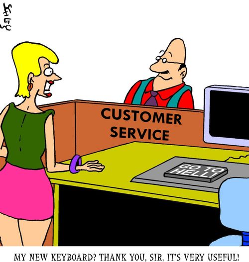 'My new keyboard? Thank you, sir, it's very useful!'