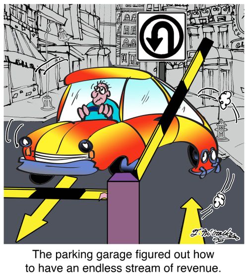 The parking garage figured out how to have an endless stream of revenue.