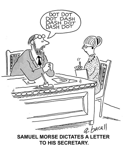 Samuel Morse dictates a letter to his secretary.