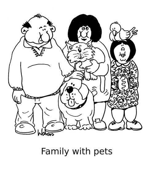 Family with pets.