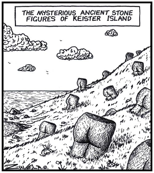 The mysterious ancient stone figures of Keister Island.