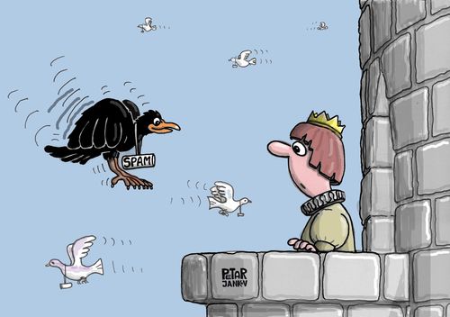 Mail pigeons, spam raven.