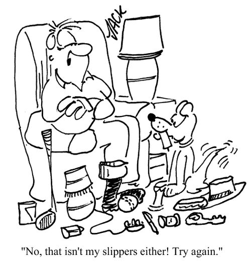 'No, that isn't my slippers either! Try again.'