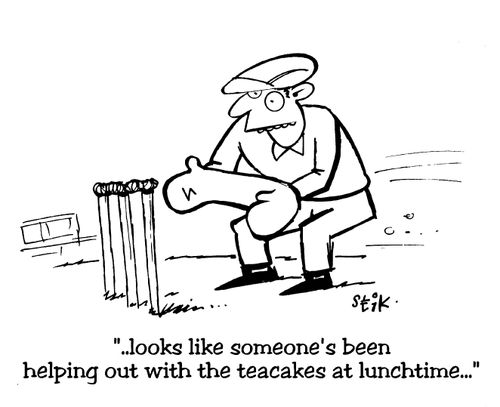 Wicket keeper with oven gloves on
