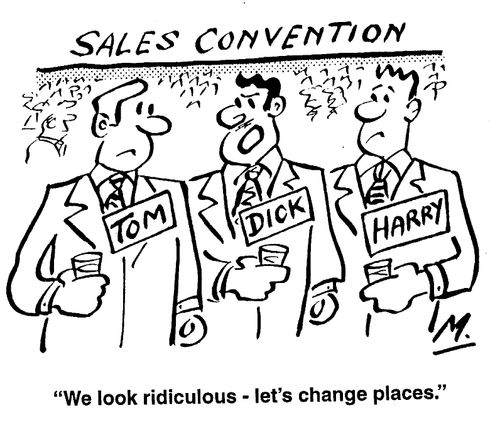 Sales Convention - "We look ridiculous, let's change places"