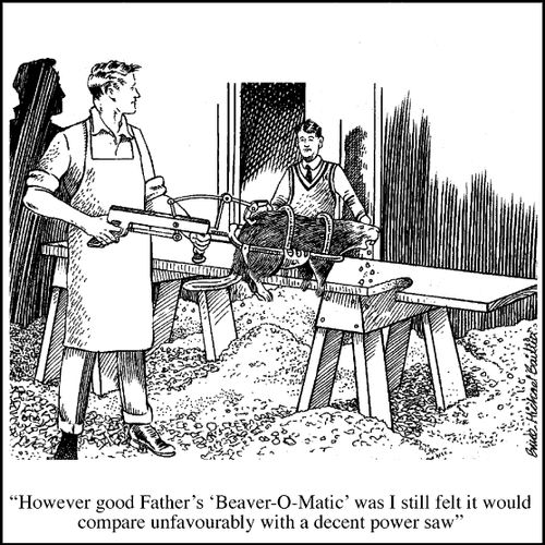 "However good father's 'beaver-o-matic' was..."