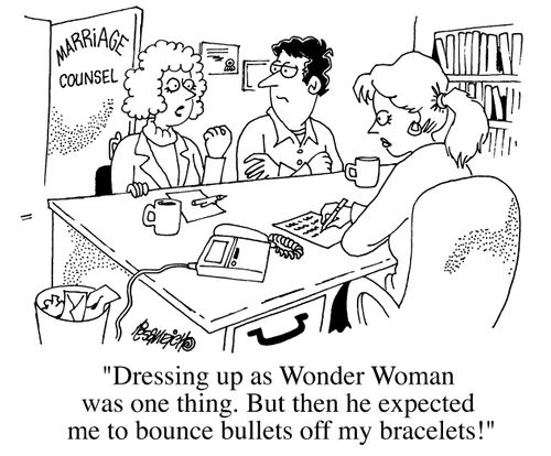 "Dressing up as Wonder Woman was one thing, but then he expected me to bounce bullets off my braces."