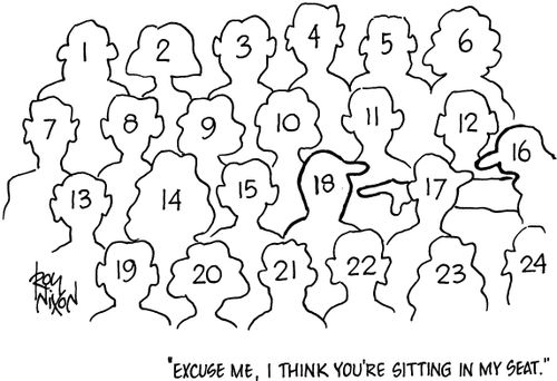 'Excuse me, I think you're sitting in my seat.'