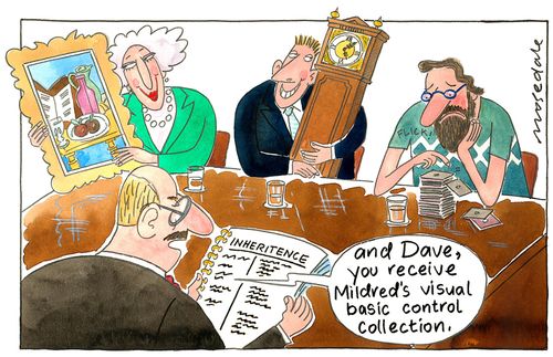 "And Dave, you receive Mildred's visual basic control collection."