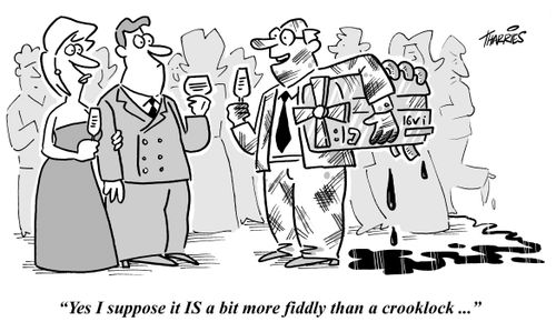 'Yes I suppose it is a bit more fiddly than a crooklock...'