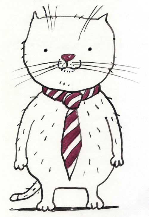Cat wearing a neck tie.
