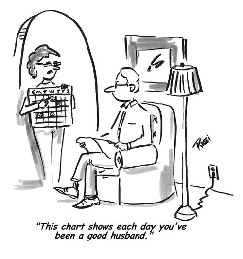 'This chart shows every day you've been a good husband.'