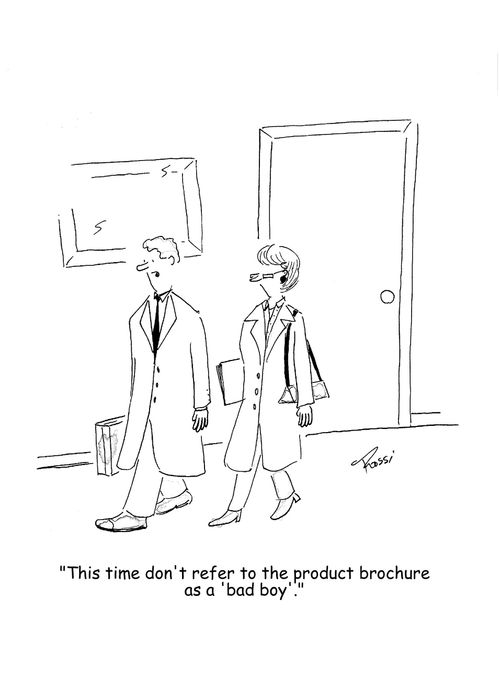 'This time don't refer to the product brochure as a bad boy.'