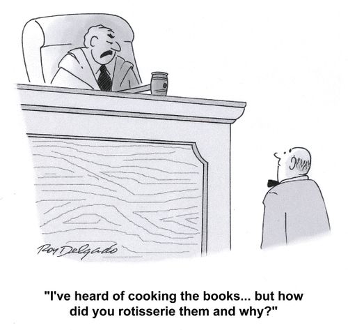'I've heard of cooking the books... but how did you rotisserie them and why?'
