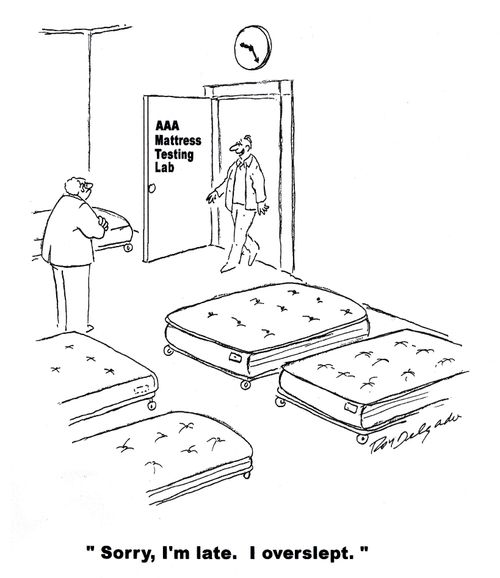 'Sorry, I'm late. I overslept.'