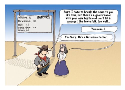 'Suzy, I hate to break the news to you like this, but there's a good reason why your new boyfriend doesn't fit in amongst the townsfolk too well...Yes Suzy. He's a Notorious Outlier.'
