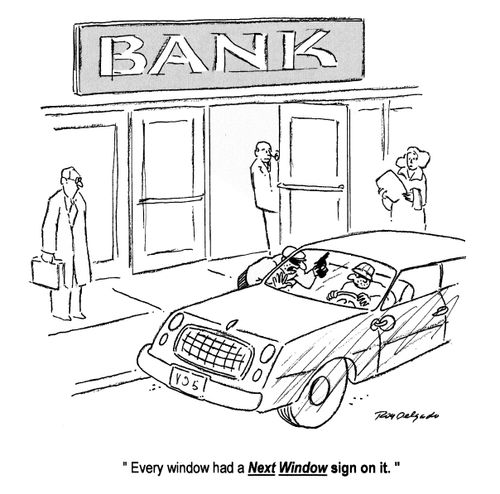'Every window had a NEXT WINDOW sign on it.'
