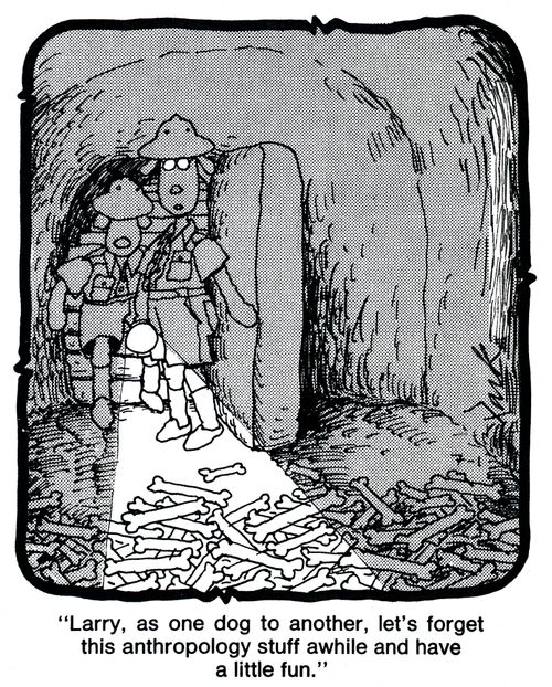 'Larry, as one dog to another, let's forget this anthropology stuff awhile and have a little fun.' 