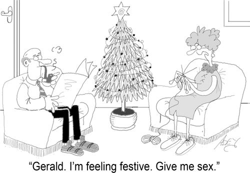 'Gerald. I'm feeling festive. Give me sex.'