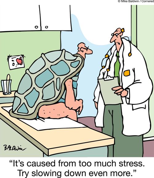 'It's caused from too much stress. Try slowing down even more.'