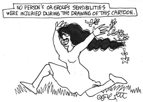 No person's or group's sensibilities were injuried during the drawing of this cartoon.