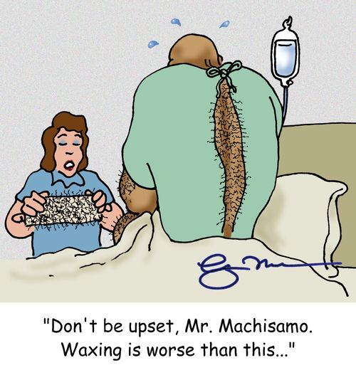 'Don't be upset, Mr Machisamo. Waxing is worse than this...'