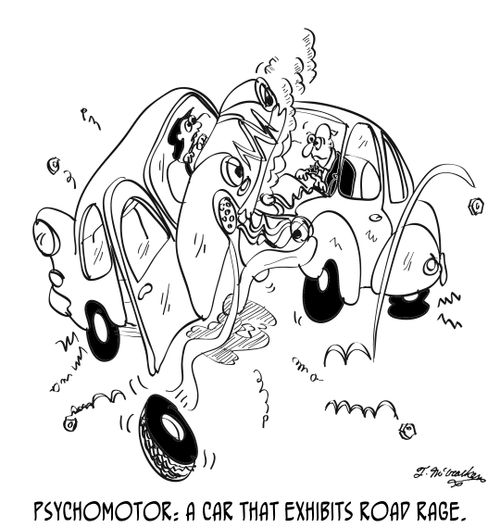 Psychomotor: A car that exhibits road rage.