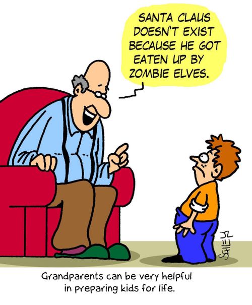 Santa Claus doesn't exist because he got eaten up by zombie elves.