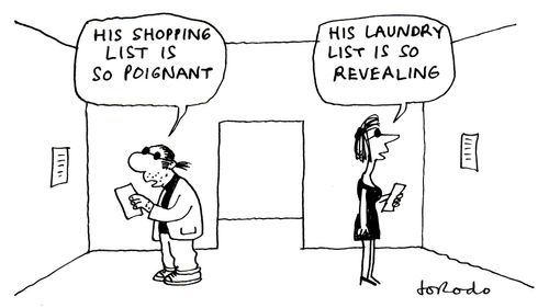 'His shopping list is so poignant.'