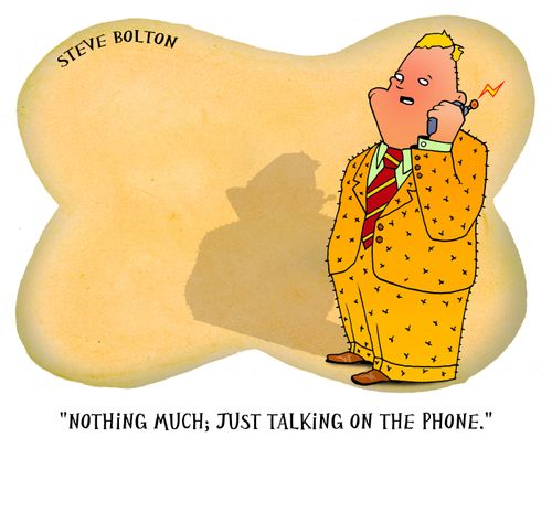 'Nothing much; just talking on the phone.'