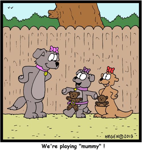 'We're playing 'mummy'!'