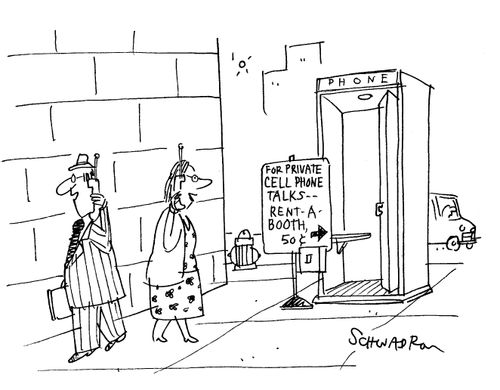 For private cell phone talks, rent-a-booth...