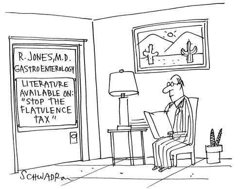 R Jones MD, Gastroenterology. Literature Available On: 'Stop the flatulence tax.'