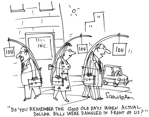 'Do you remember the good old days when actual dollar bills were dangled in front of us?'