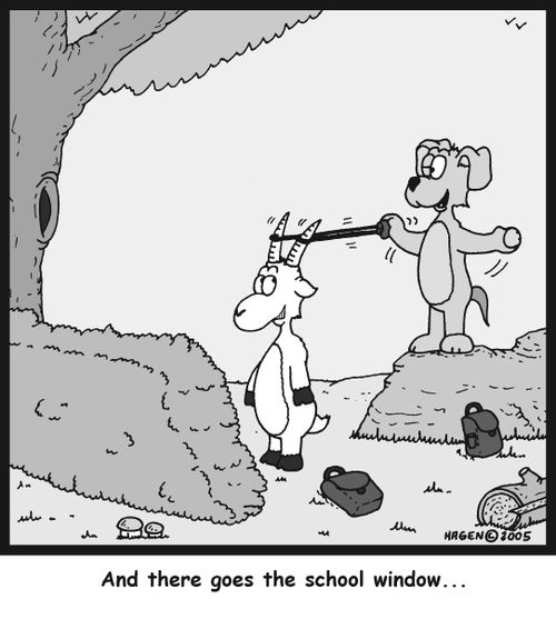 And there goes the school window...