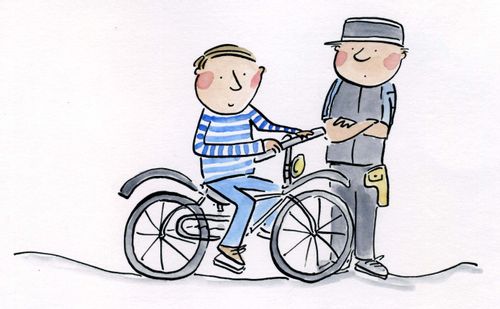French bike and Policeman.