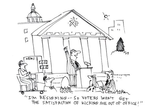 'I'm resigning -- so voters won't get the satisfaction of kicking me out of office!'