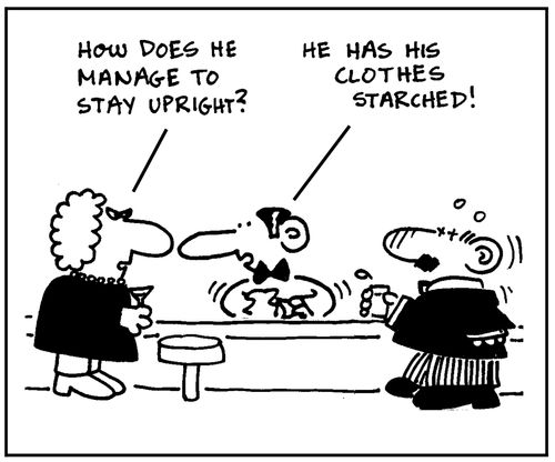 'How does he manage to stay upright?'