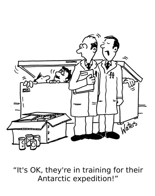 'It's OK, they're in training for their Antarctic expedition!'
