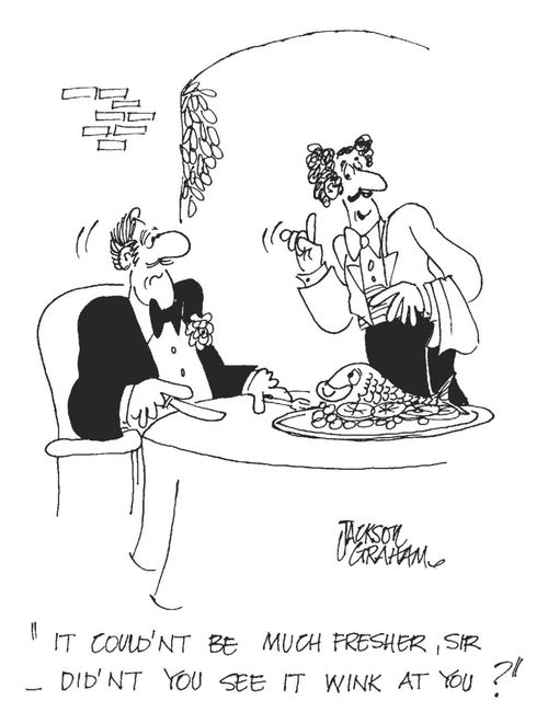 'It couldn't be much fresher ,sir - didn't you see it wink at you ?'