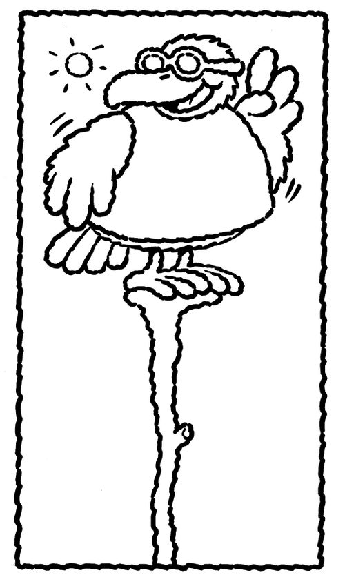 Bird in sunglasses balancing on a stick.