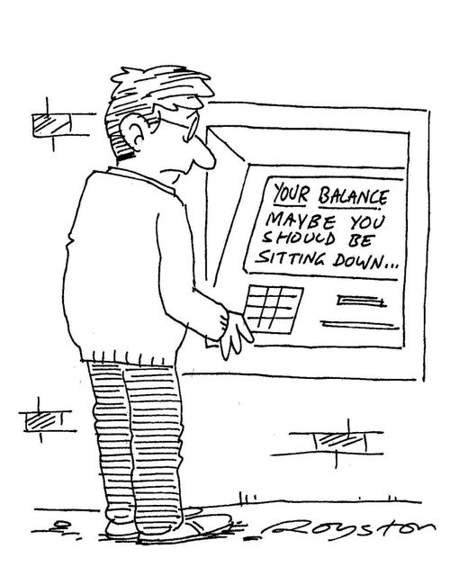 Cashpoint says: 'Your Balance: Maybe you should be sitting down ...'