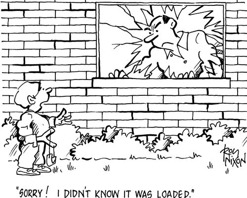'Sorry! I didn't know it was loaded.'