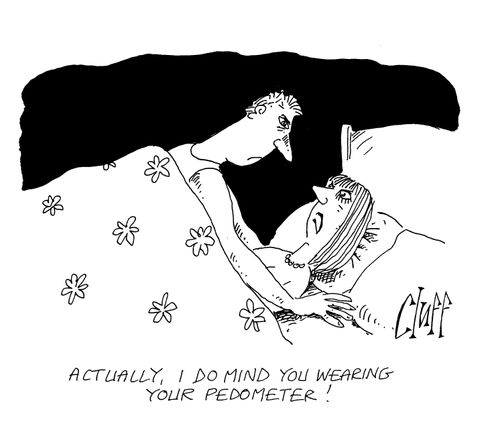 'Actually, I do mind wearing your pedometer!'