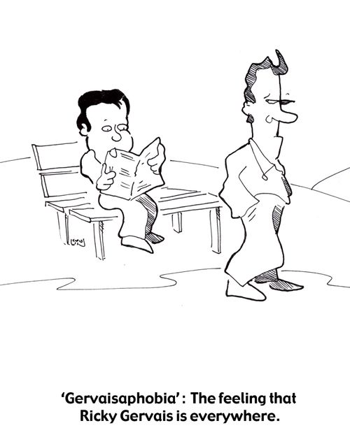'Gervaisaphobia': The feeling that Ricky Gervais is everywhere.