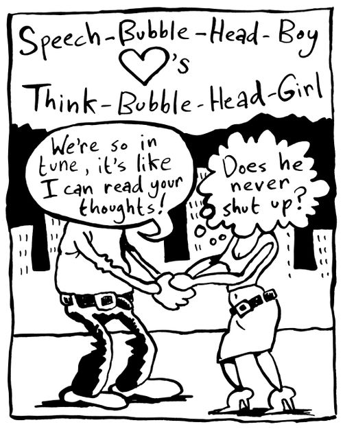 Speech-bubble-head-boy loves think-bubble-head-girl.