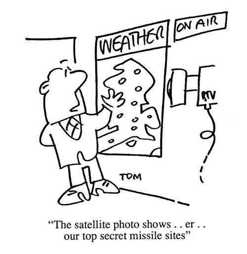 'The satellite photo shows...er...our top secret missile sites...'