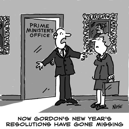 'Now Gordon's New Year's Resolutions have gone missing'