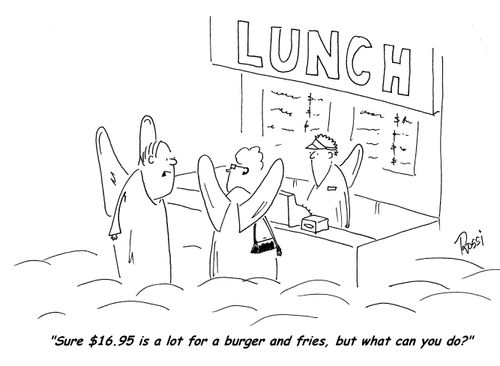 'Sure $16.95 is a lot for a burger and fries, but what can you do?'